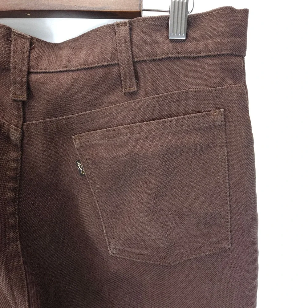 Vintage Levis 517 Mens 33x31 Brown‎ Sta-Prest Gold Tab Flared Bootcut Pants